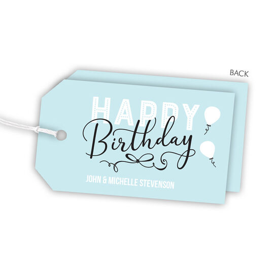 Happy Birthday Bow Hanging Gift Tags